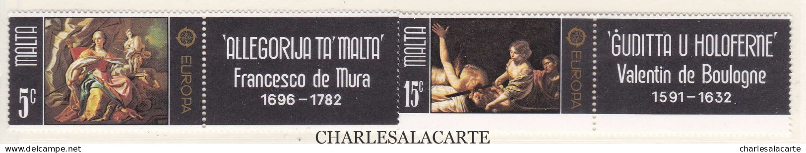 MALTA REPUBLIC  1975  EUROPA  + ARTIST LABEL  S.G. 543-544  U.M. - Malta