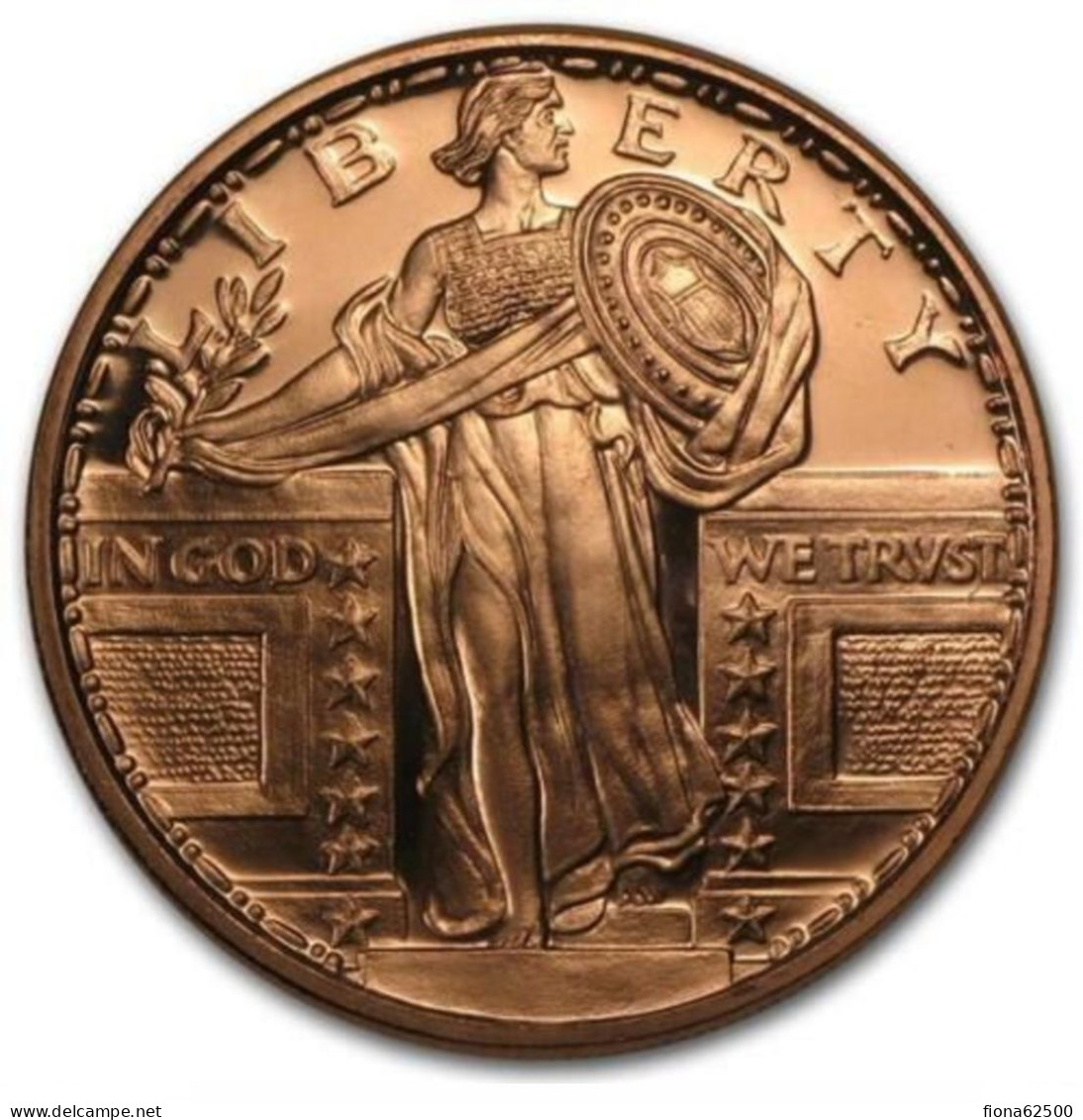 MEDAILLE AMERICAINE EN CUIVRE . STANDING LIBERTY . - Otros & Sin Clasificación