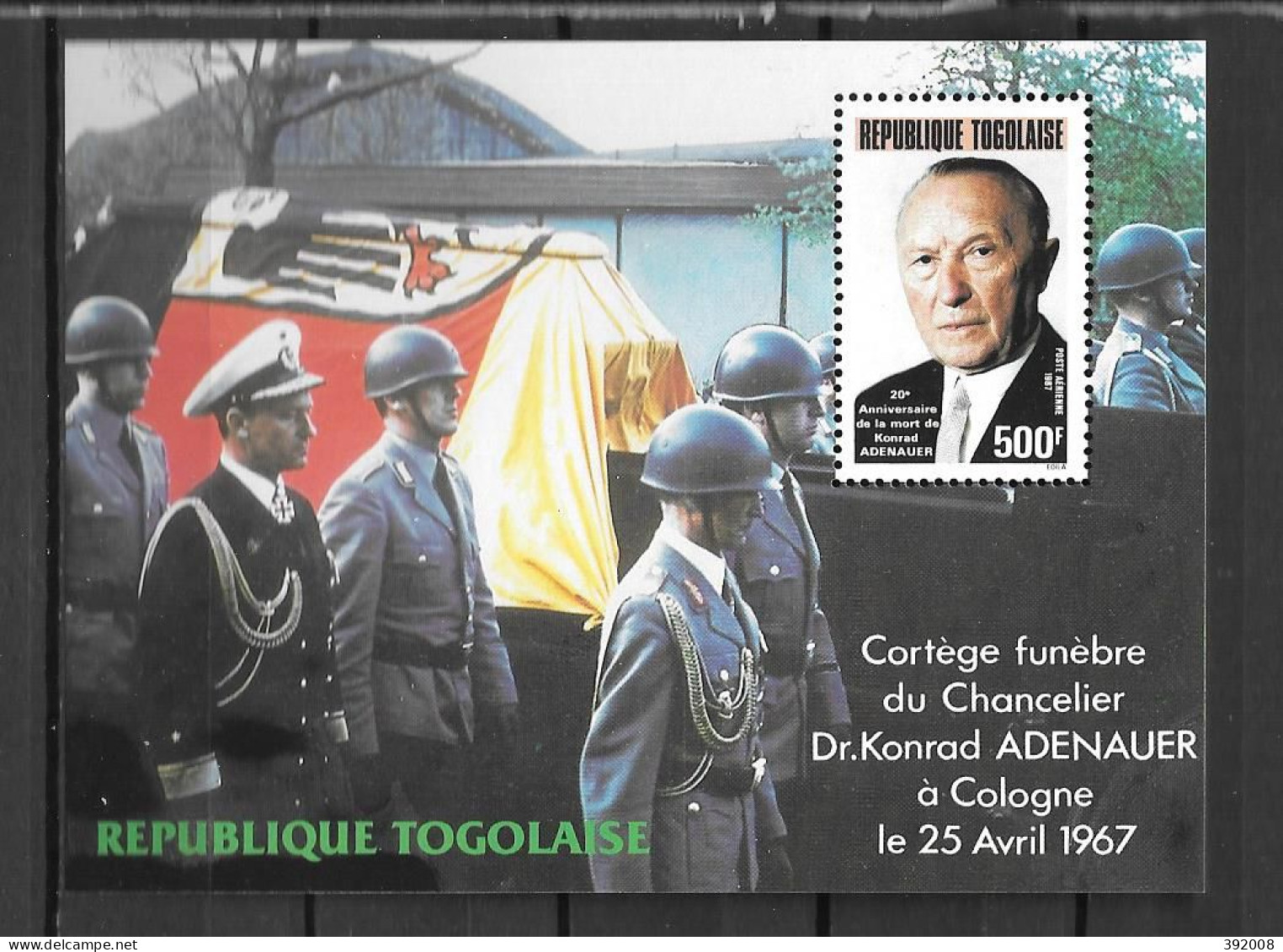 BF - 1987 - 261 **MNH - Adenauer - Togo (1960-...)