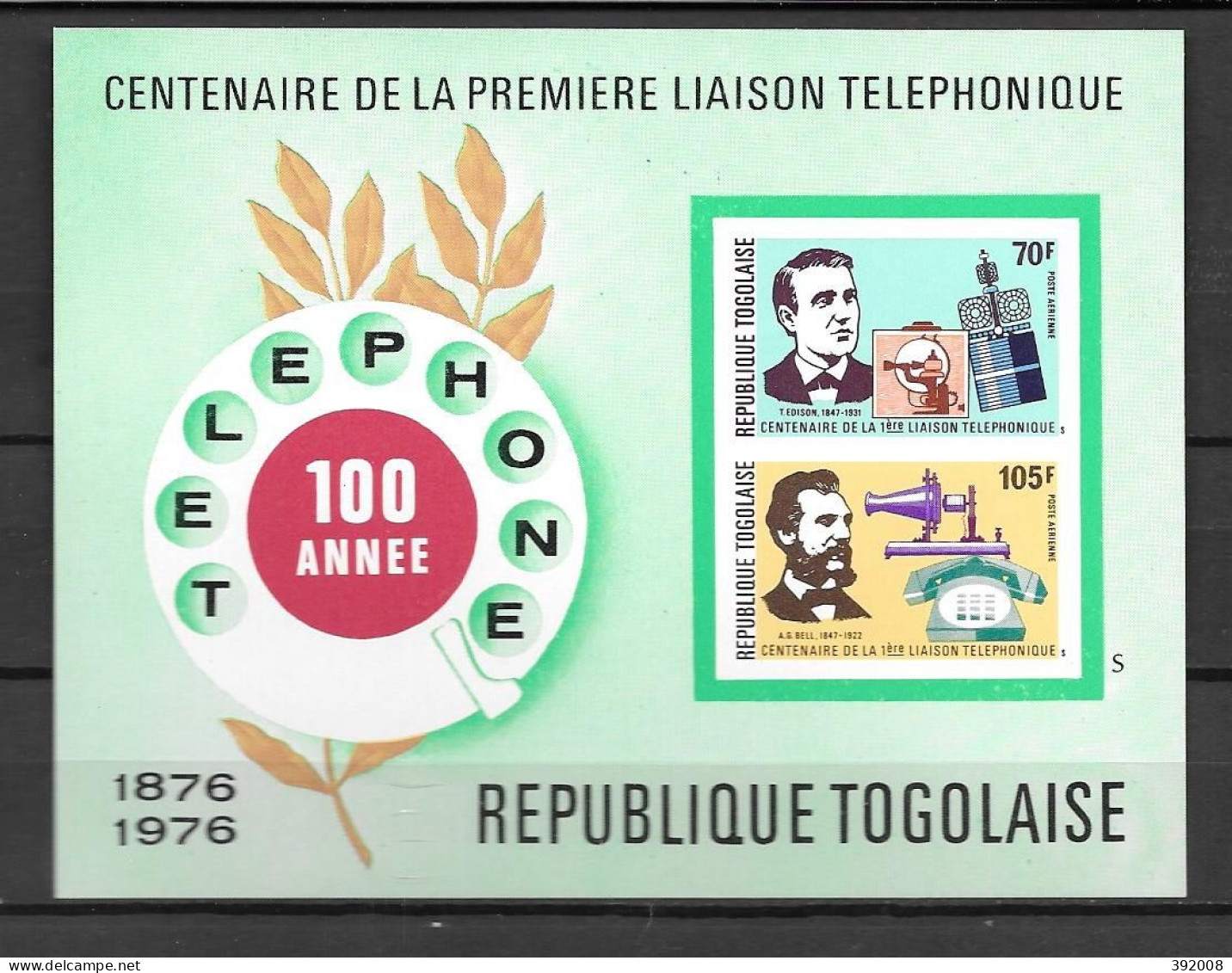 BF - 1976 - N° 93 **MNH - 100 Ans Première Liaison Téléphonique - Togo (1960-...)