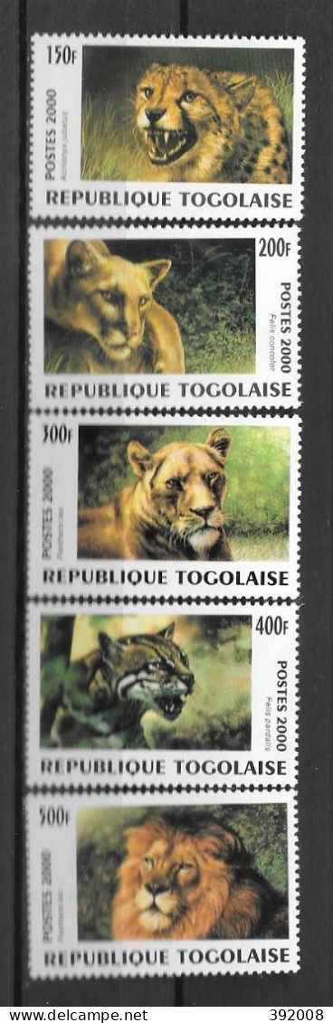 2000 - N° 1859b à 1859F **MNH - Animaiux - Incomplet - Togo (1960-...)