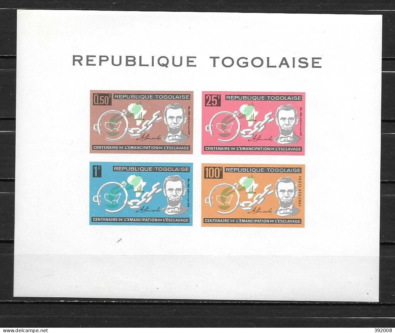 BF - 1963 - N° 10 **MNH - Abolition De L'esclavage - Non Dentelé, Imperforate - Togo (1960-...)