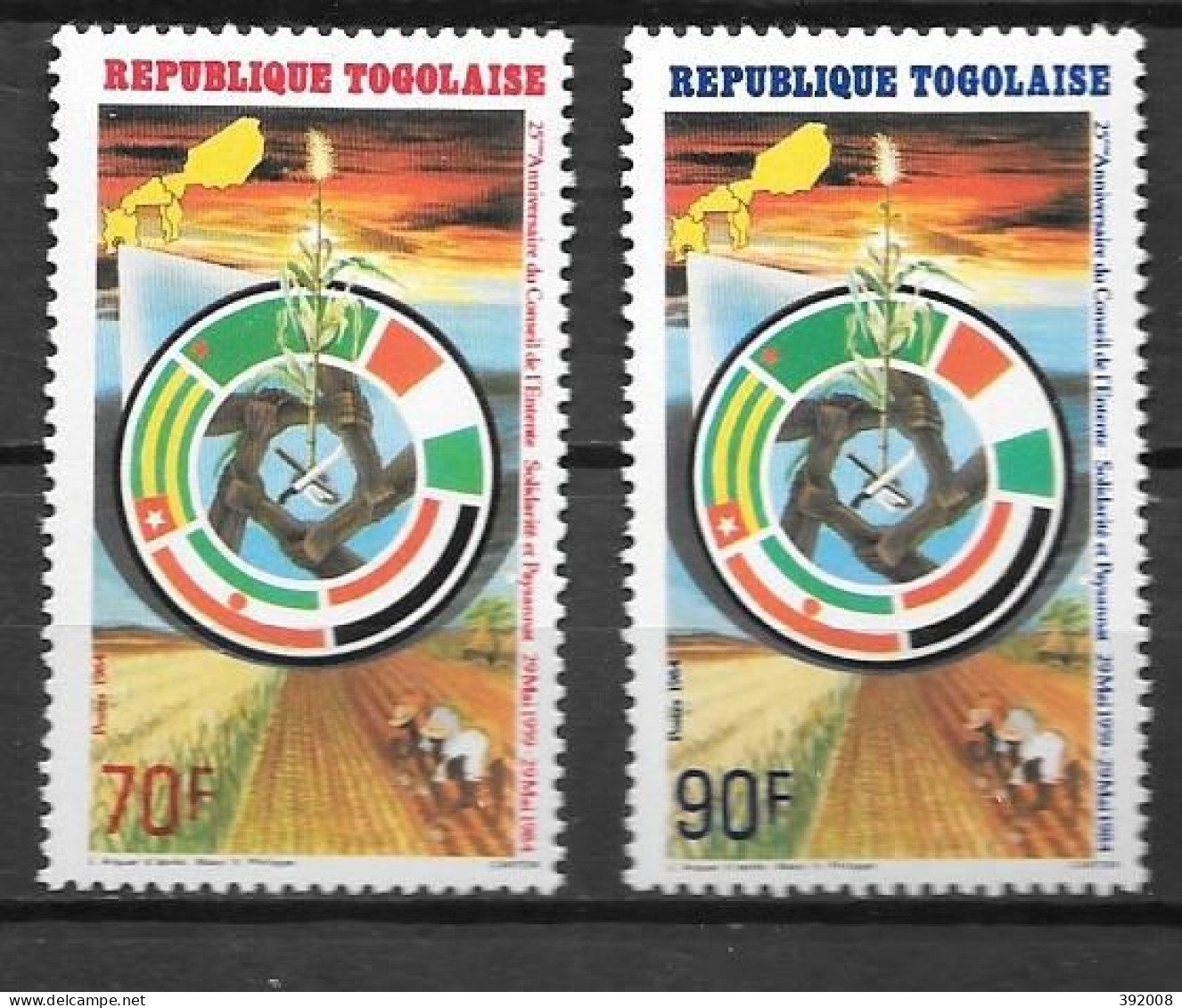 1984 - N° 1101 à 1102 **MNH - 25 Ans Coseil De L'entente - Togo (1960-...)