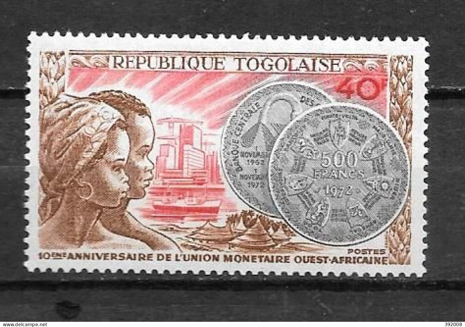 1972 - N° 754**MNH - 10 Ans Union Monétaire - Togo (1960-...)