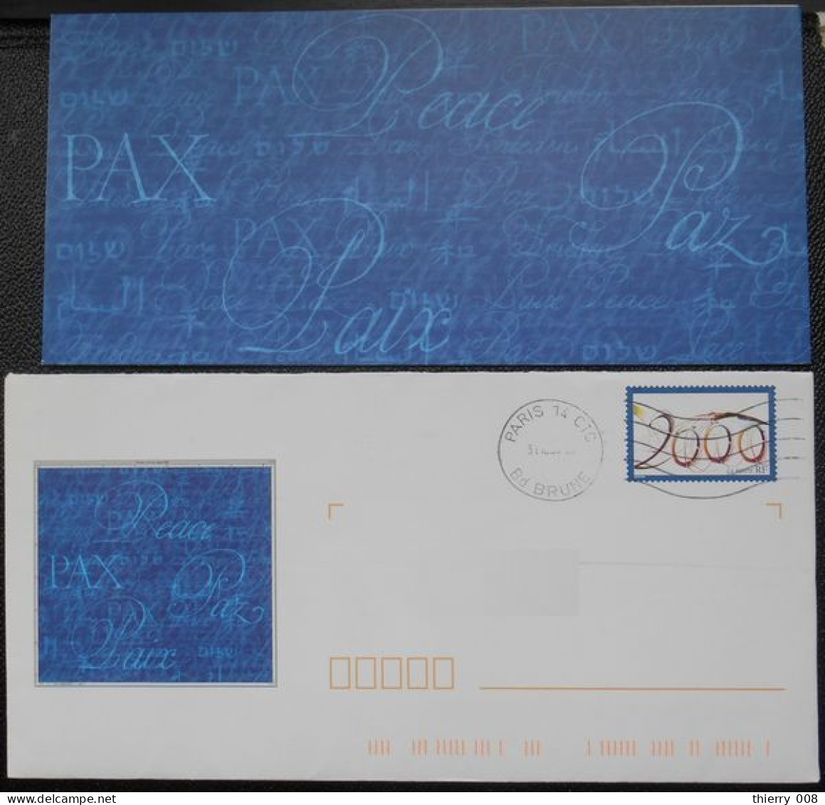 Enveloppe PAP De Service La Poste Timbre An 2000  Oblitéré  Avec Son Carton Non écrit - Brieven & Documenten