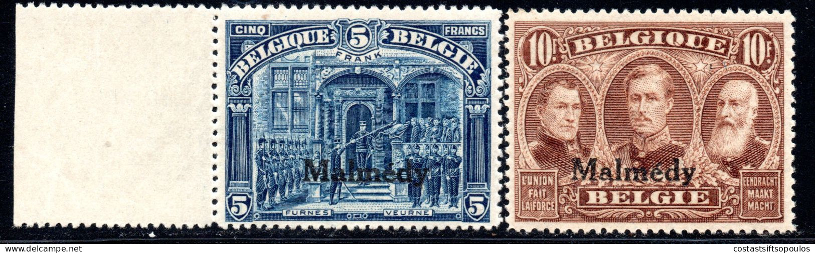 2844. MALMEDY 1920 5FR,10FR. #34,35 MNH SIGNED - OC55/105 Eupen & Malmédy