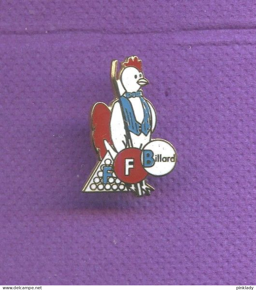 Rare Pins Federation Francaise De Billard Ffb Coq Bbr Egf Q192 - Billard