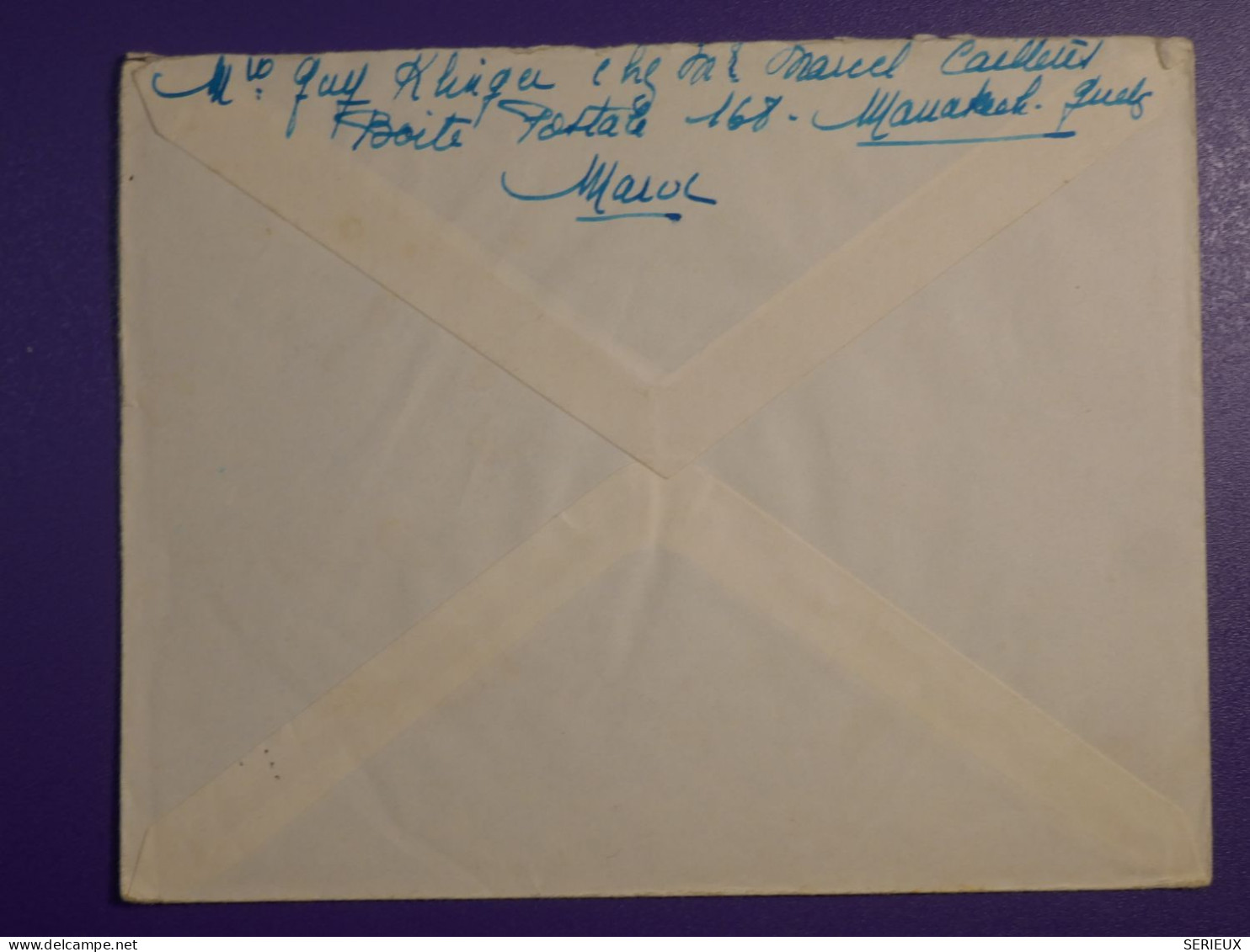 DM 10    MAROC BELLE   LETTRE ENV.  1935 MARAKECH  A BORDEAUX FRANCE    +AFF. INTERESSANT +++ - Briefe U. Dokumente