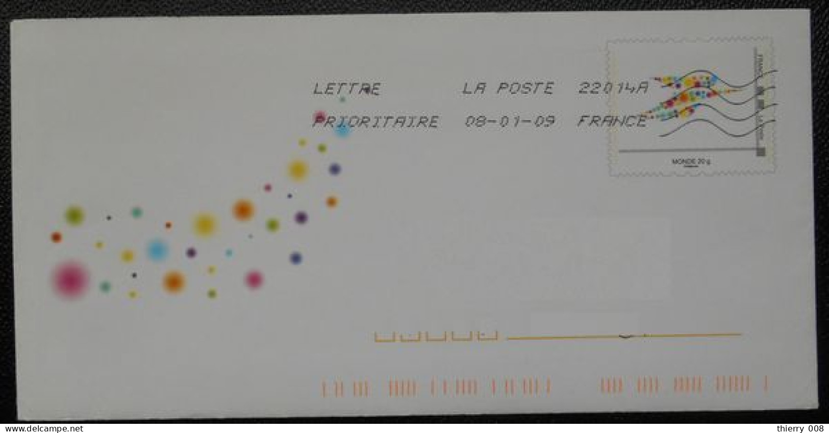 Enveloppe PAP De Service La Poste Timbre Logo Oiseau Multicolor La Poste  Oblitéré - Lettres & Documents