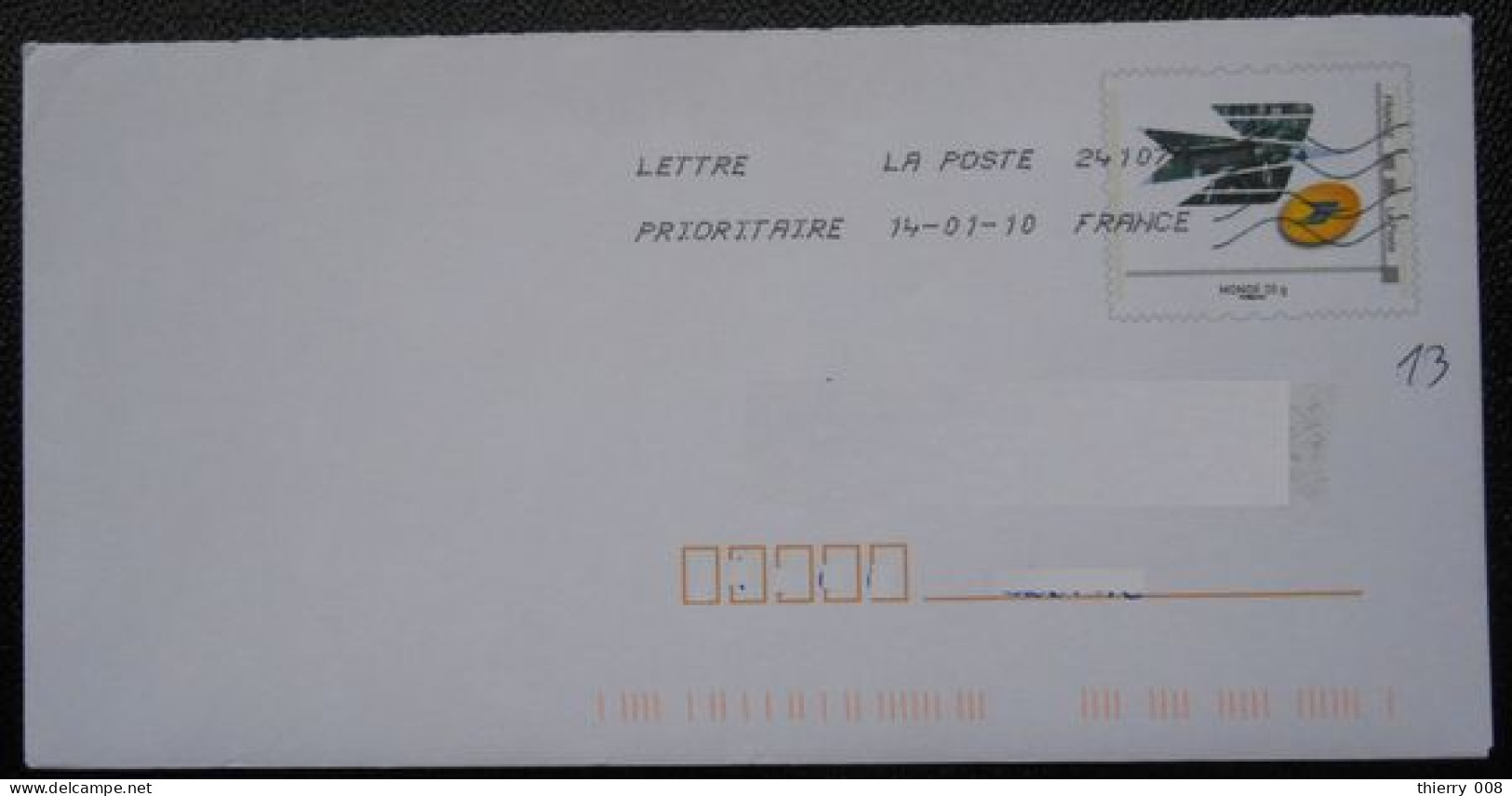 Enveloppe PAP De Service La Poste Timbre Logo Oiseau Noir Et Bleu Sur Jaune La Poste  Oblitéré - Brieven & Documenten