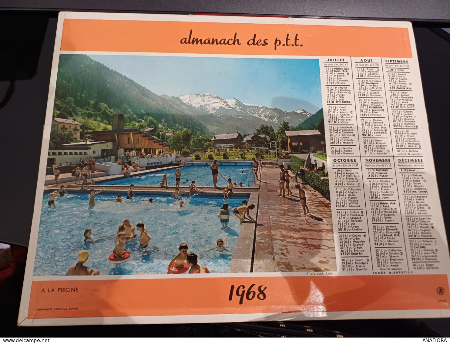 CALENDRIER PTT 1968 - Big : 1961-70