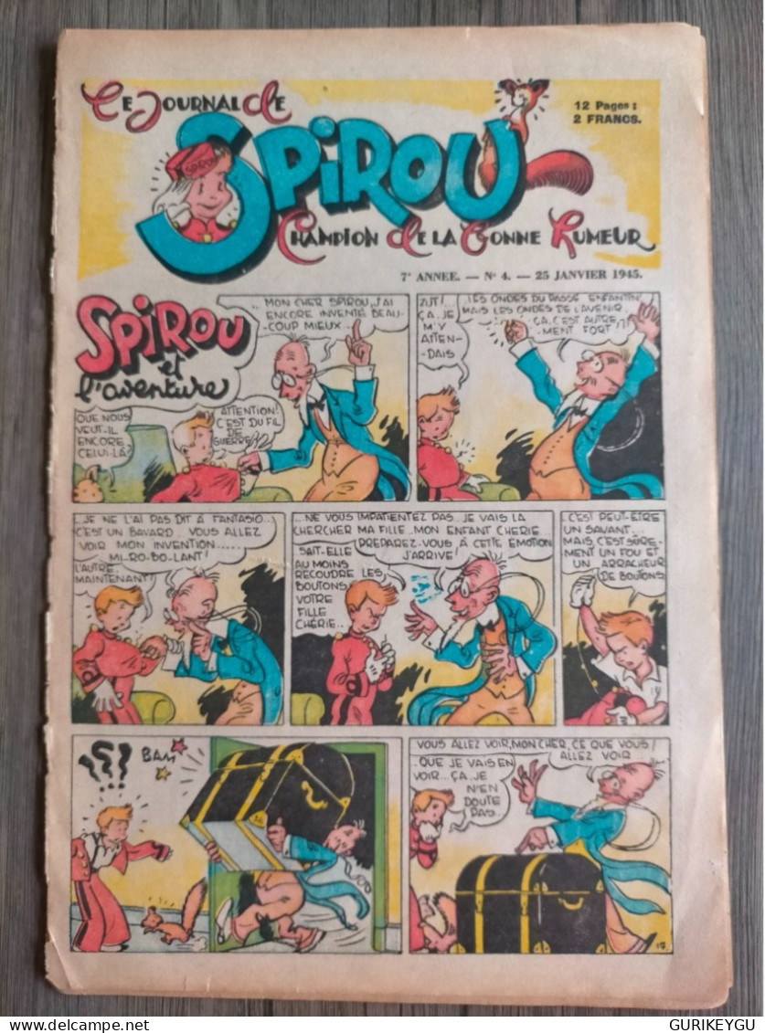 Bd SPIROU N° 4 Christophe COLOMB CARAMEL Et ROMULUS 25/01/1945 Pour Reliure Album Jijé - Spirou Et Fantasio