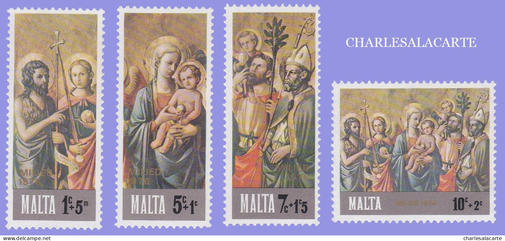 MALTA REPUBLIC  1976  CHRISTMAS  S.G. 568-571  U.M. - Malta