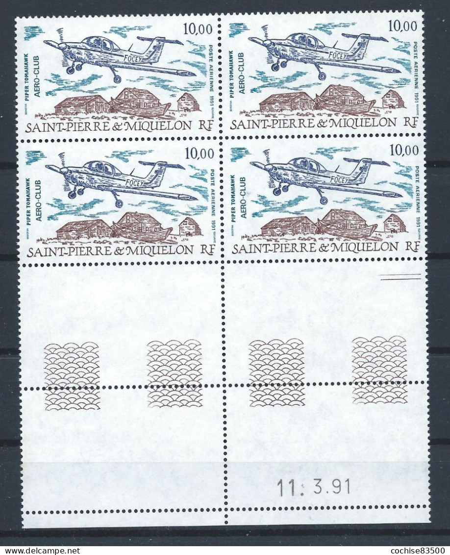 St Pierre Et Miquelon PA N°70** (MNH) 1991 - Transports Avion - Coin Daté - Unused Stamps