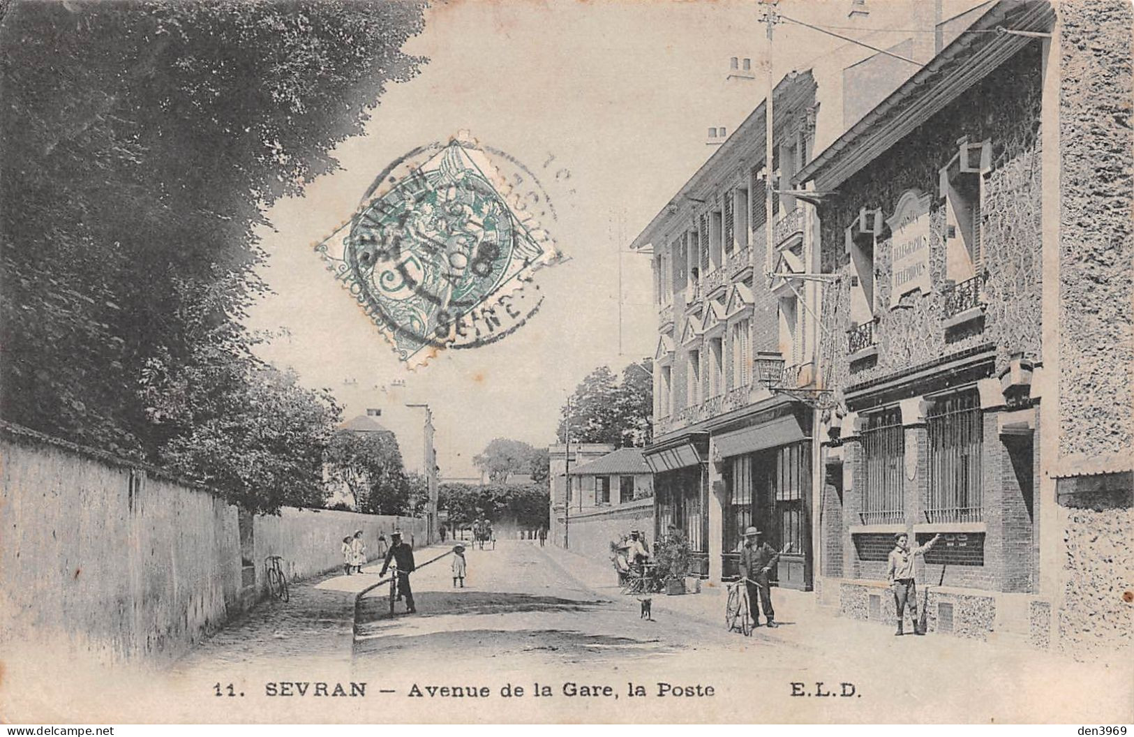 SEVRAN (Seine-Saint-Denis) - Avenue De La Gare, La Poste - Voyagé 1906 (2 Scans) Marthe Pinon Grande Rue Château-Thierry - Sevran