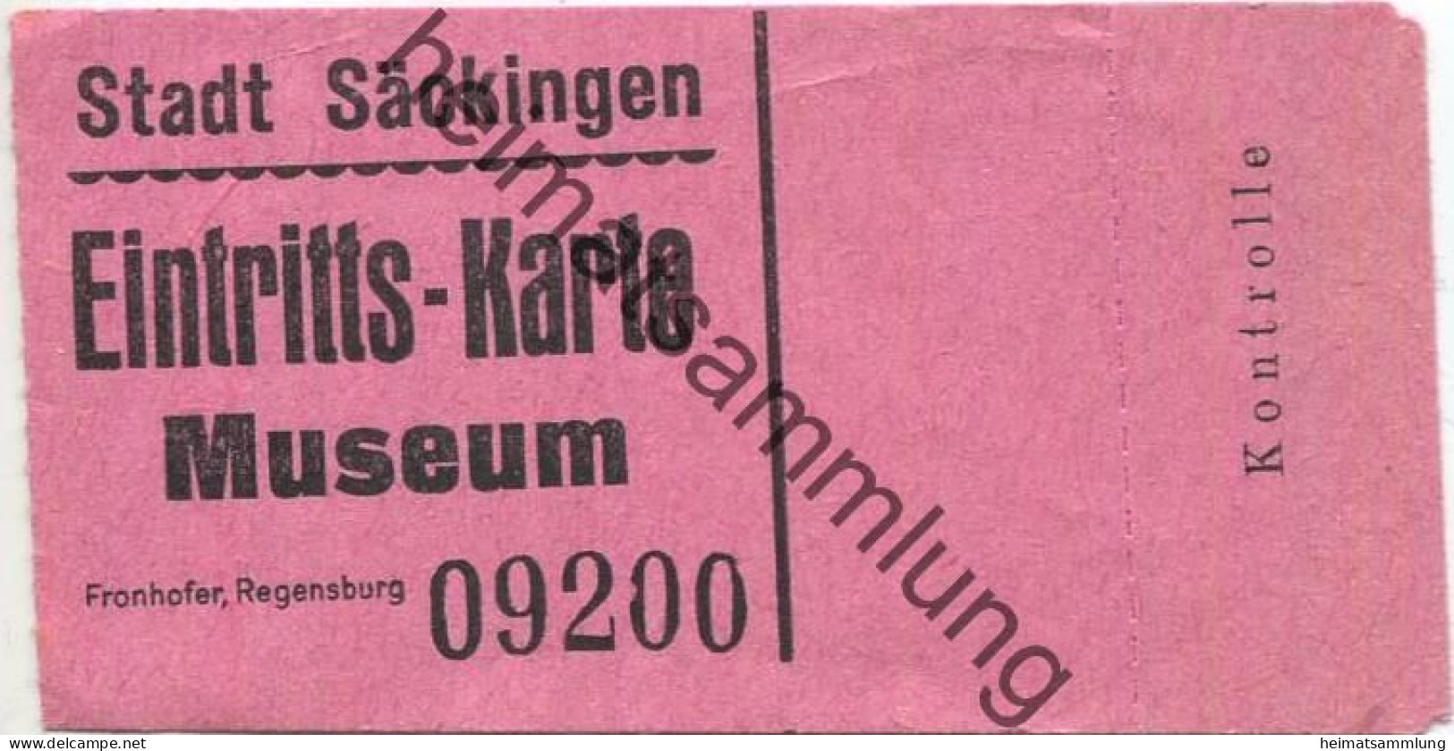 Deutschland - Stadt Säckingen - Museum - Eintrittskarte - Tickets D'entrée