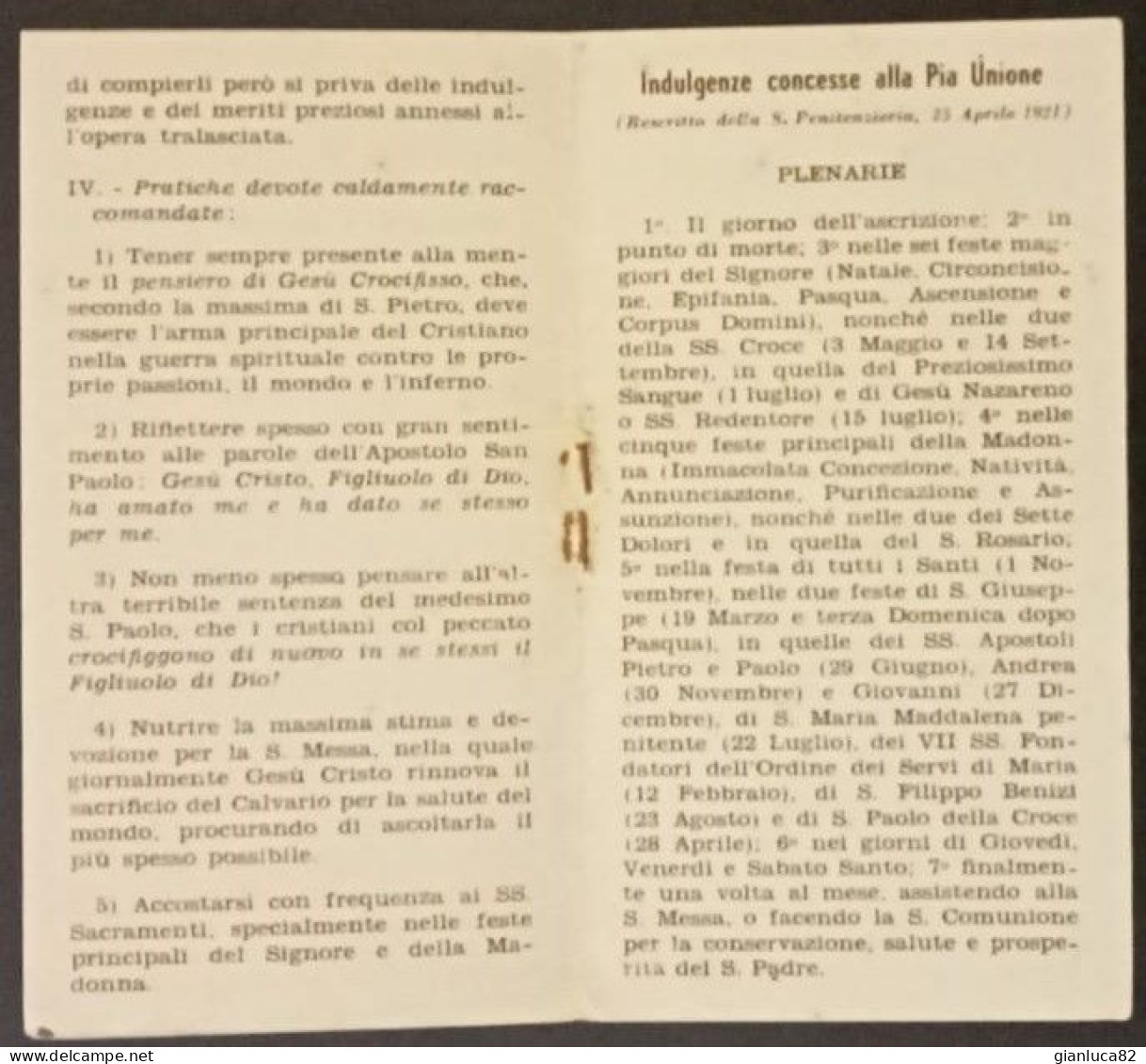 Libretto Religioso Pia Unione Del SS. Crocifisso Chiesa S. Marcello Roma (Relig28) Come Foto Con Statuto Ed Indulgenze - Libri Antichi