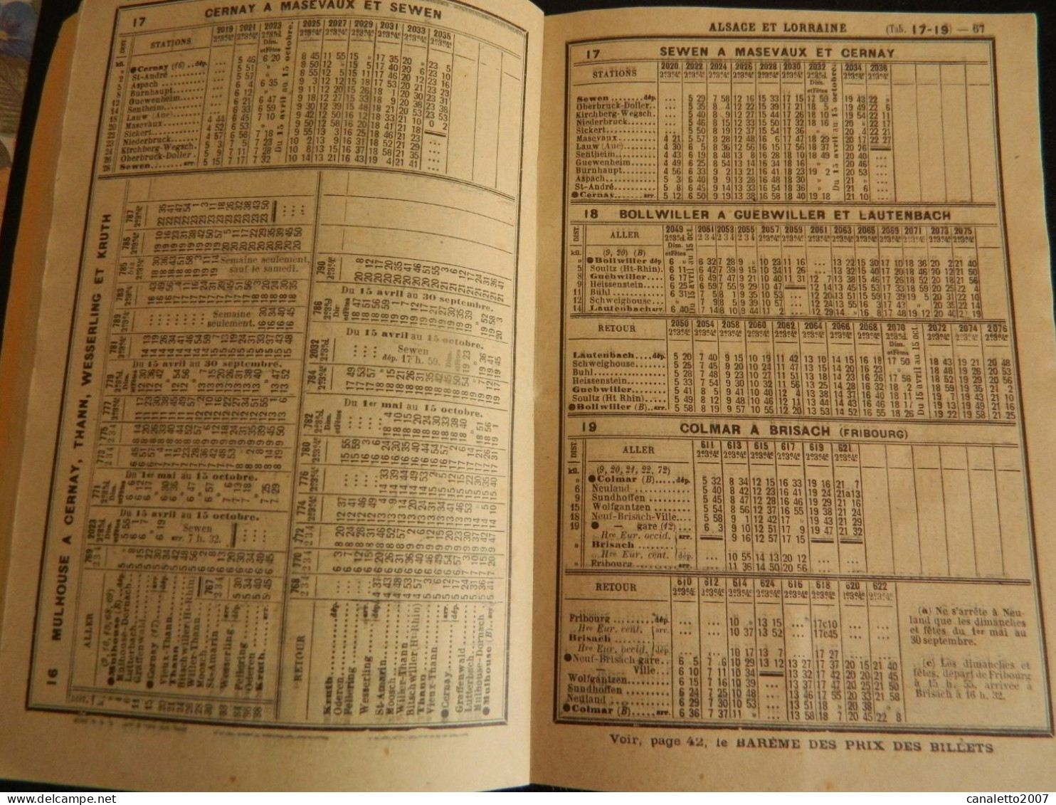 LIVRET CHAIX POUR LES HORAIRES DE TRAINS DES CHEMINS DE FER D'ALSACE & DE LORRAINE DE LA SARRE ET DU LUXEMBOURG 1926 - Alsace