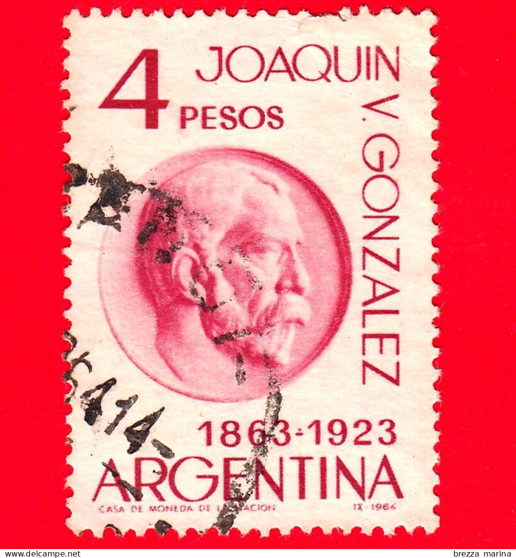 ARGENTINA - Usato - 1964 - 100 Anni Della Nascita Di Joaquín V. González (1863-1923), Giurista -4 - Usados