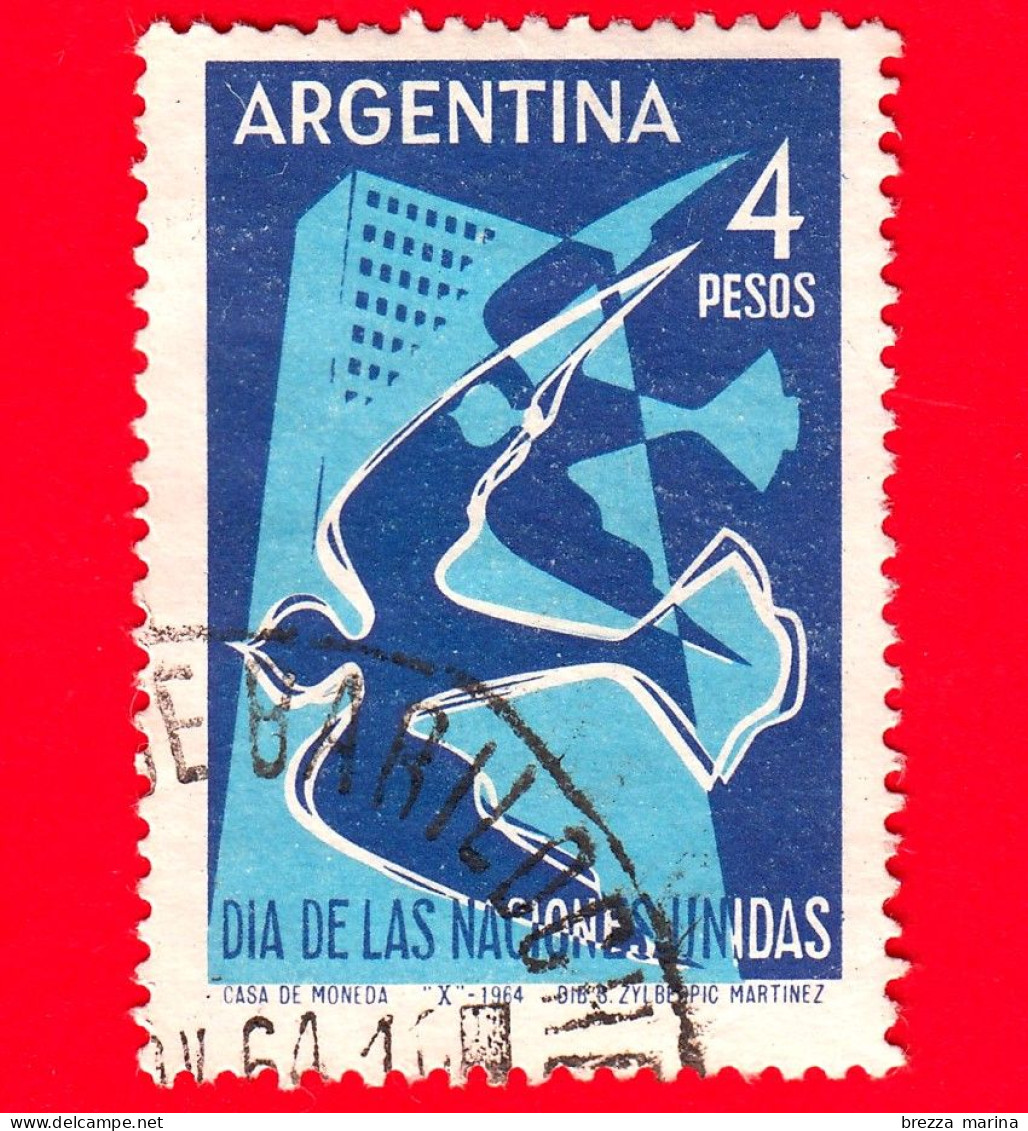 ARGENTINA - Usato - 1964 - ONU - Giorno Delle Nazioni Unite - Piccione Volante - 4 - Oblitérés