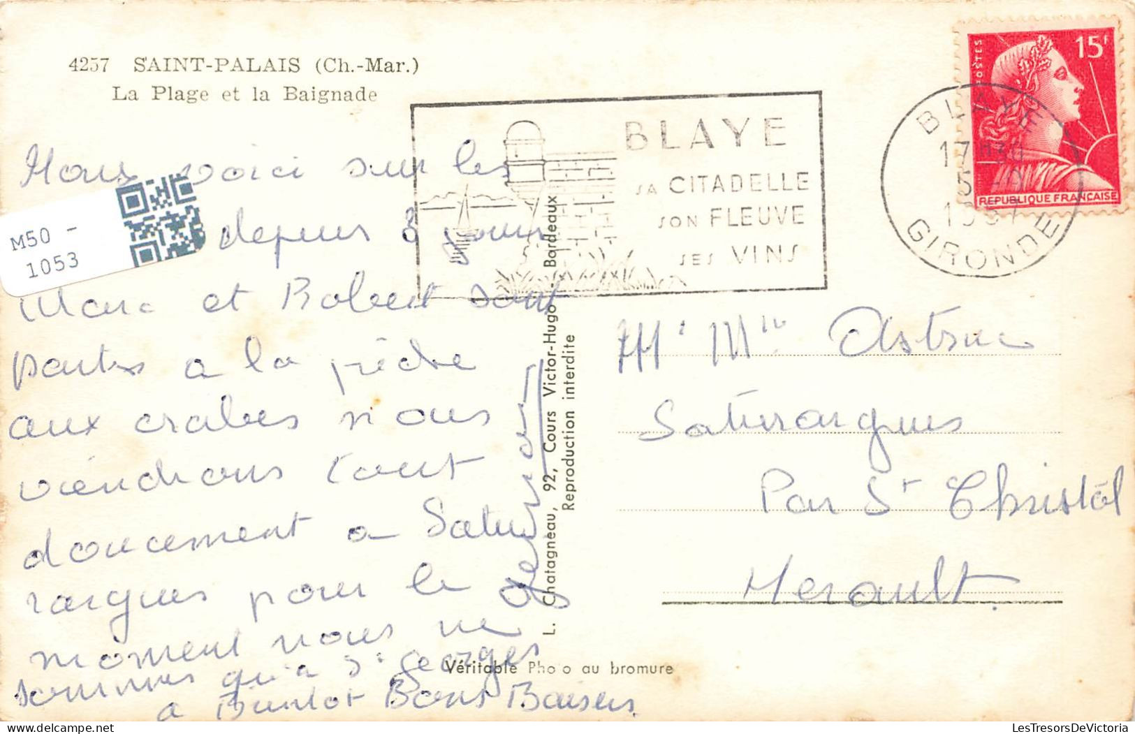 FRANCE - Saint Palais ( Ch Mar) - Vue Sur La Plage Et La Baignade - Vue Sur La Mer - Animé - Carte Postale Ancienne - Saint-Palais-sur-Mer