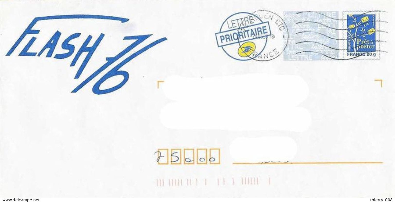 013 - PAP  Repiqué  Flash  76  Lettre Prioritaire - Prêts-à-poster:Overprinting/Blue Logo