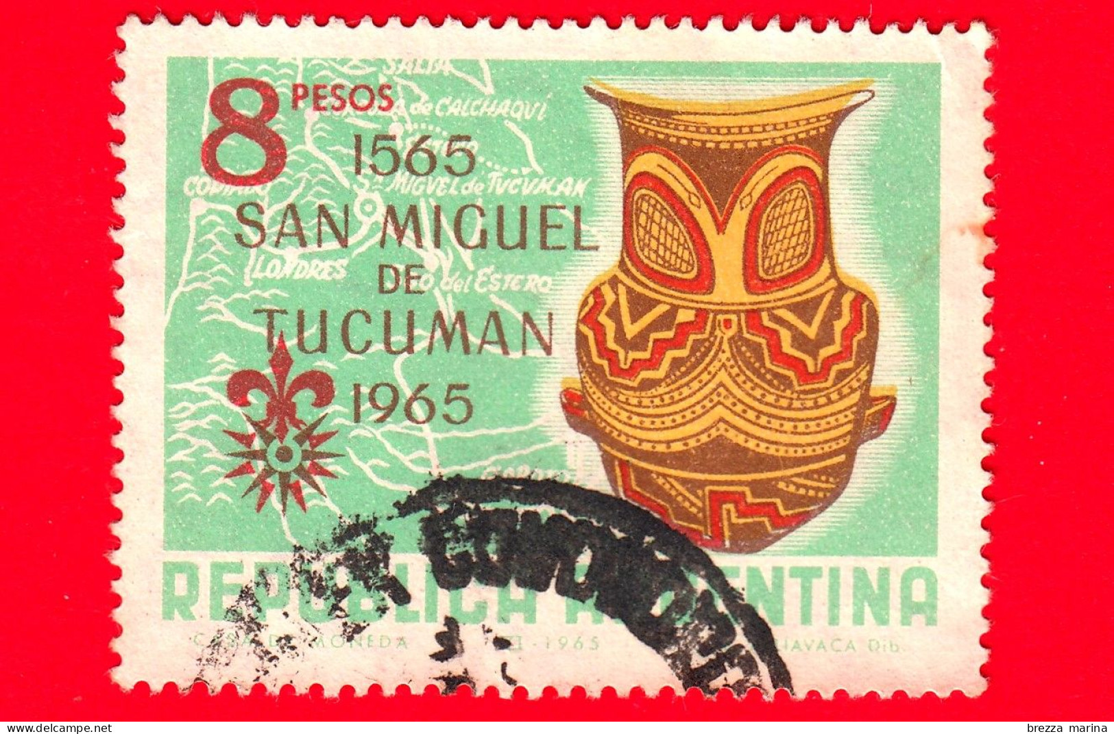 ARGENTINA - Usato - 1965 - 400 Anni Della Città Di San Miguel De Tucuman - 8 - Used Stamps