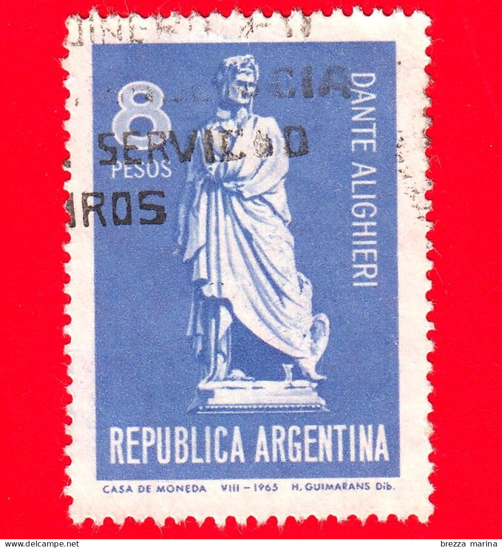 ARGENTINA - Usato - 1965 - 700 Anni Dalla Nascita Di Dante Alighieri (1265-1321) - 8 - Usati