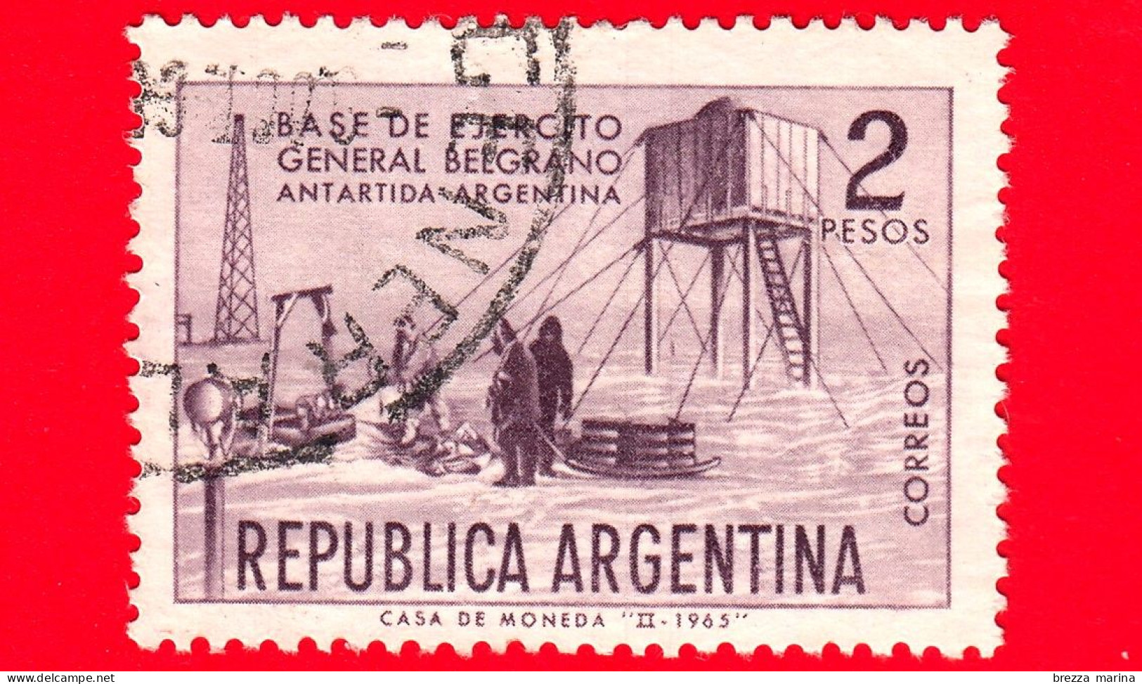 ARGENTINA - Usato - 1965 - Argentina Nell'Antartide - Base Militare 'Generale Belgrano' - 2 - Gebruikt