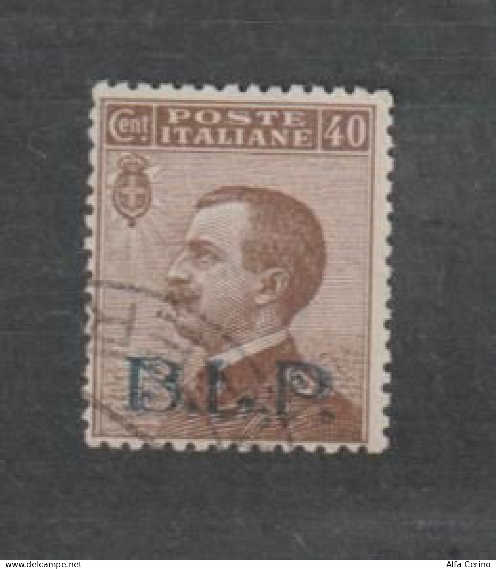 REGNO:  1922  B.L.P.  -  40 C. BRUNO  SOPRASTAMPA  AZZURRA  US. -  SASS. 9 - Francobolli Per Buste Pubblicitarie (BLP)