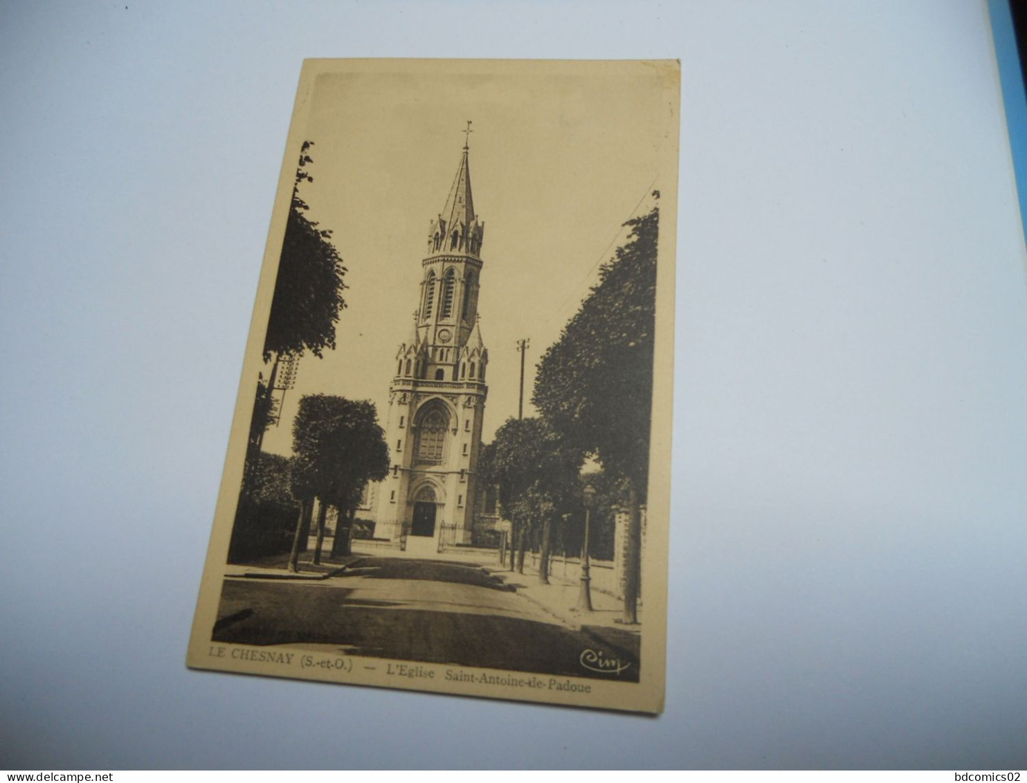 DEP 78 YVELINES CARTE ANCIENNE EN N/BL (marron) DE 1939 LE CHESNAY  L'EGLISE SAINT ANTOINE DE PADOUE EDIT PASTEUR///CONC - Le Chesnay