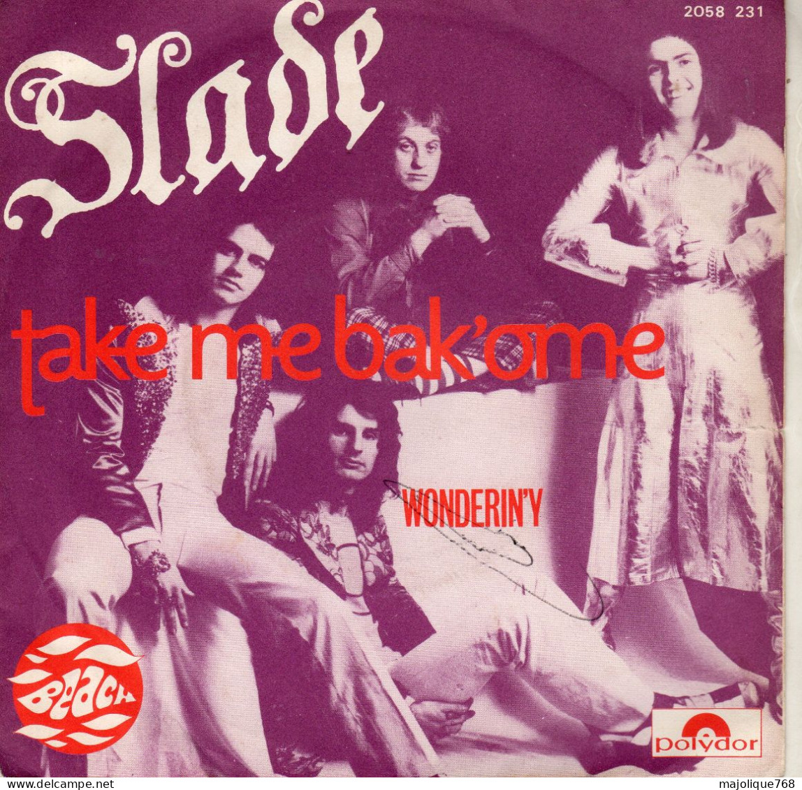 Disque De Slade - Take Me Bak'ome - Polydor 2058 231 - France 1972 - Rock