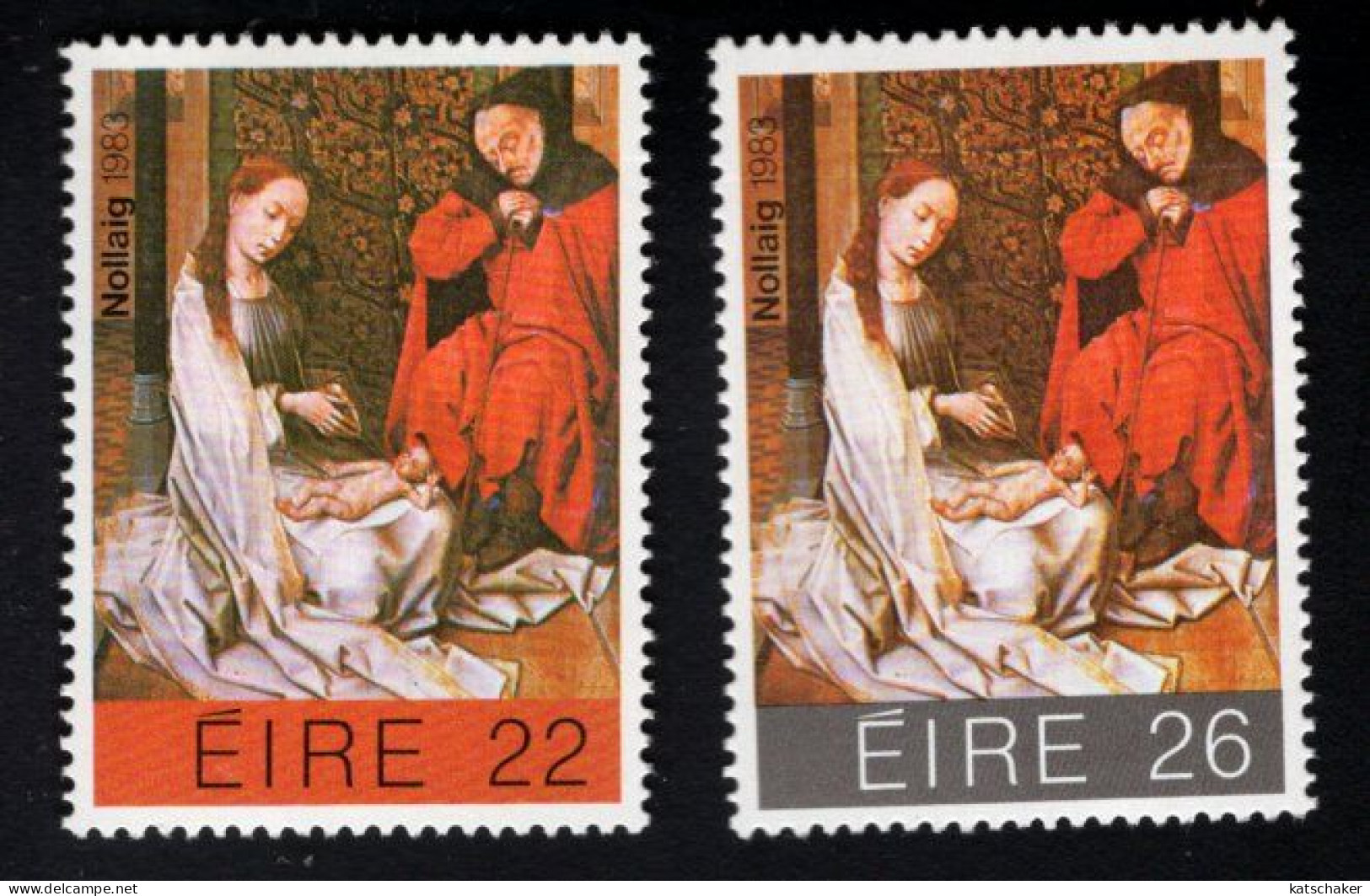 2000284019 1983  SCOTT 579 580 (XX) POSTFRIS  MINT NEVER HINGED -  CHRISTMAS - LA NATIVIDAD BY ROGIER VAN DER WEYDEN - Ungebraucht