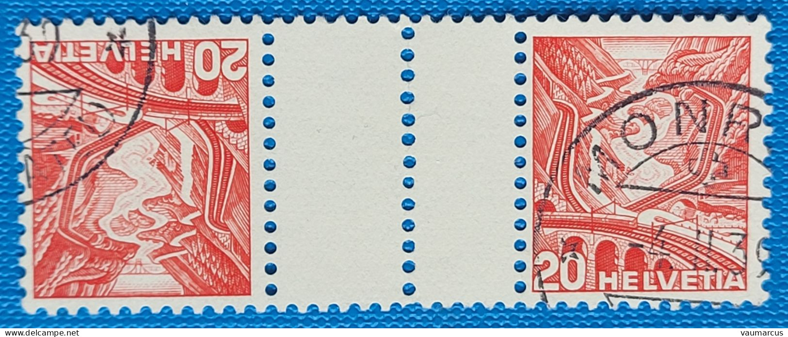 Zu S  49Az / Mi KZ11zC Papier Gaufré Obl. MONRUZ 4.2.39 SBK 100 CHF Voir Description - Kopstaande