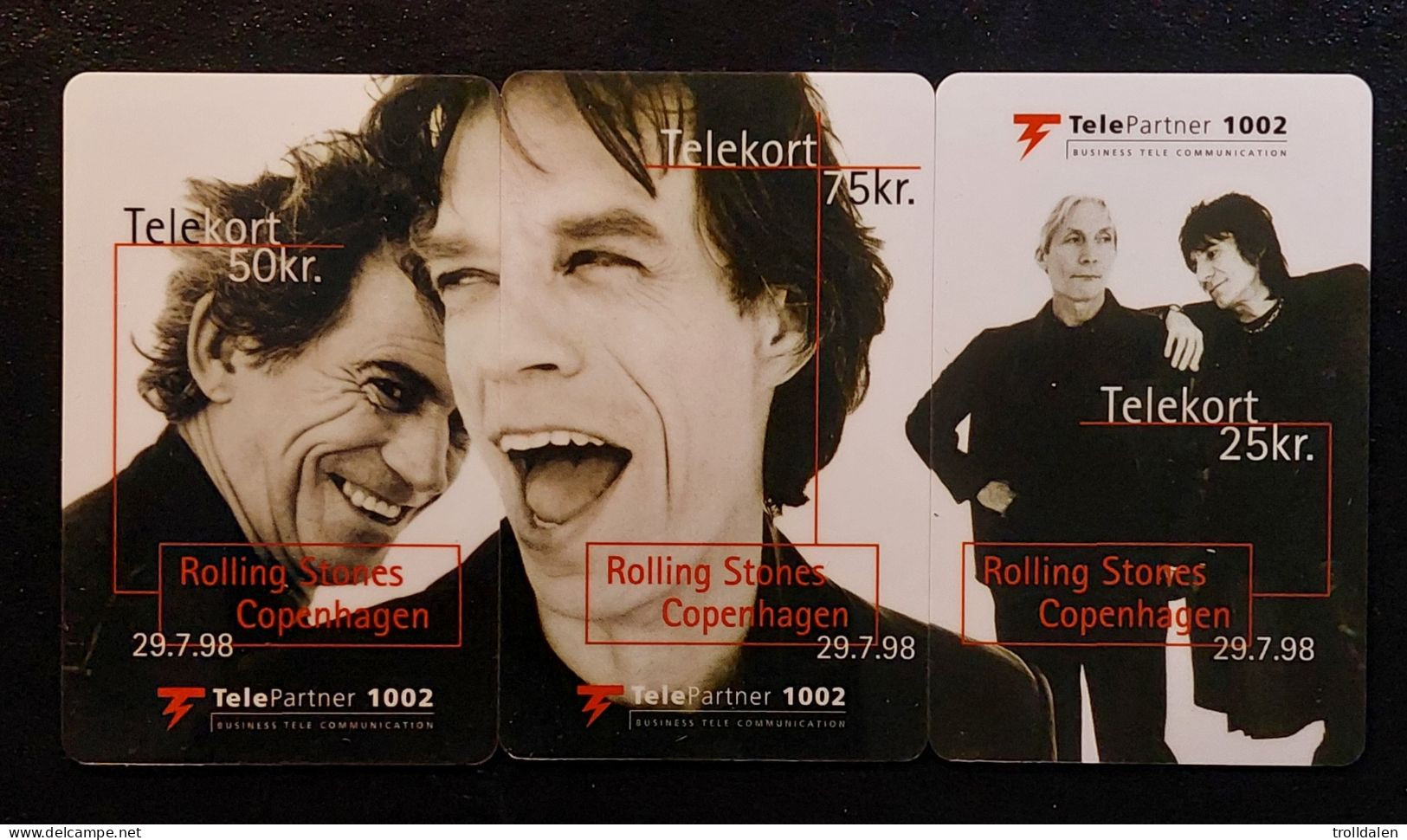 Denmark , Rolling Stones Puzzle Set Of 3 Cards - Danemark