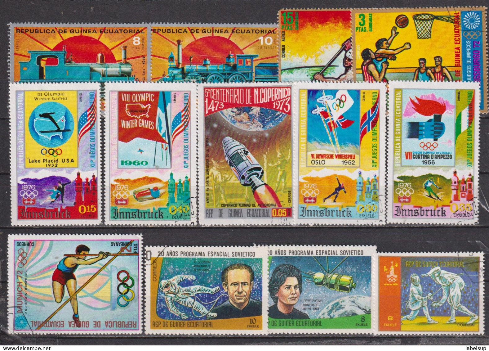 collection / lot de timbres de Guinée équatoriale années diverses