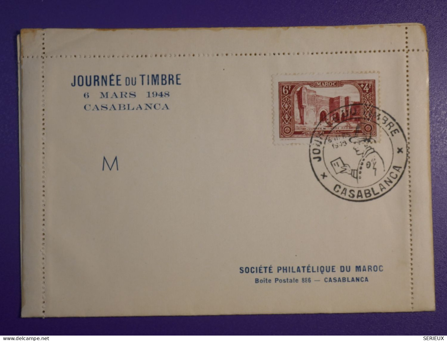 DM 10    MAROC BELLE  CARTE  LETTRE 1948 CASA    +AFF. INTERESSANT +++ - Covers & Documents