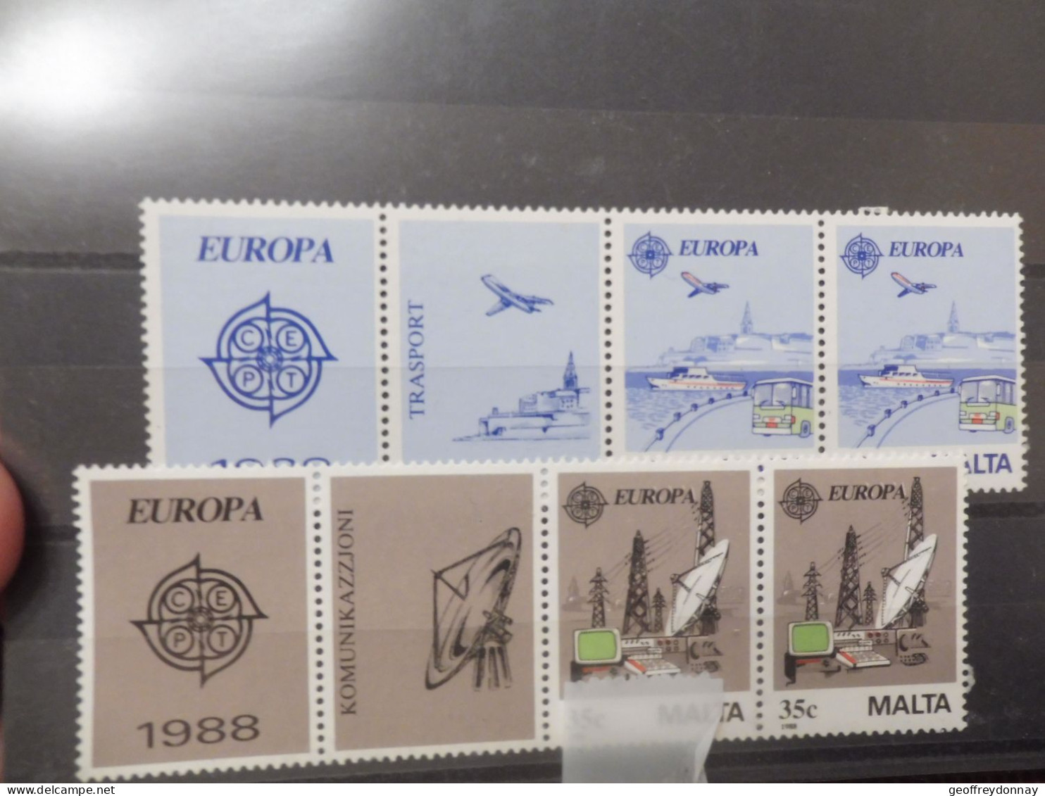 Europa 773/774 Bande Avec Vignette Mnh Neuf ** Année 1988  Malte Malta - 1988