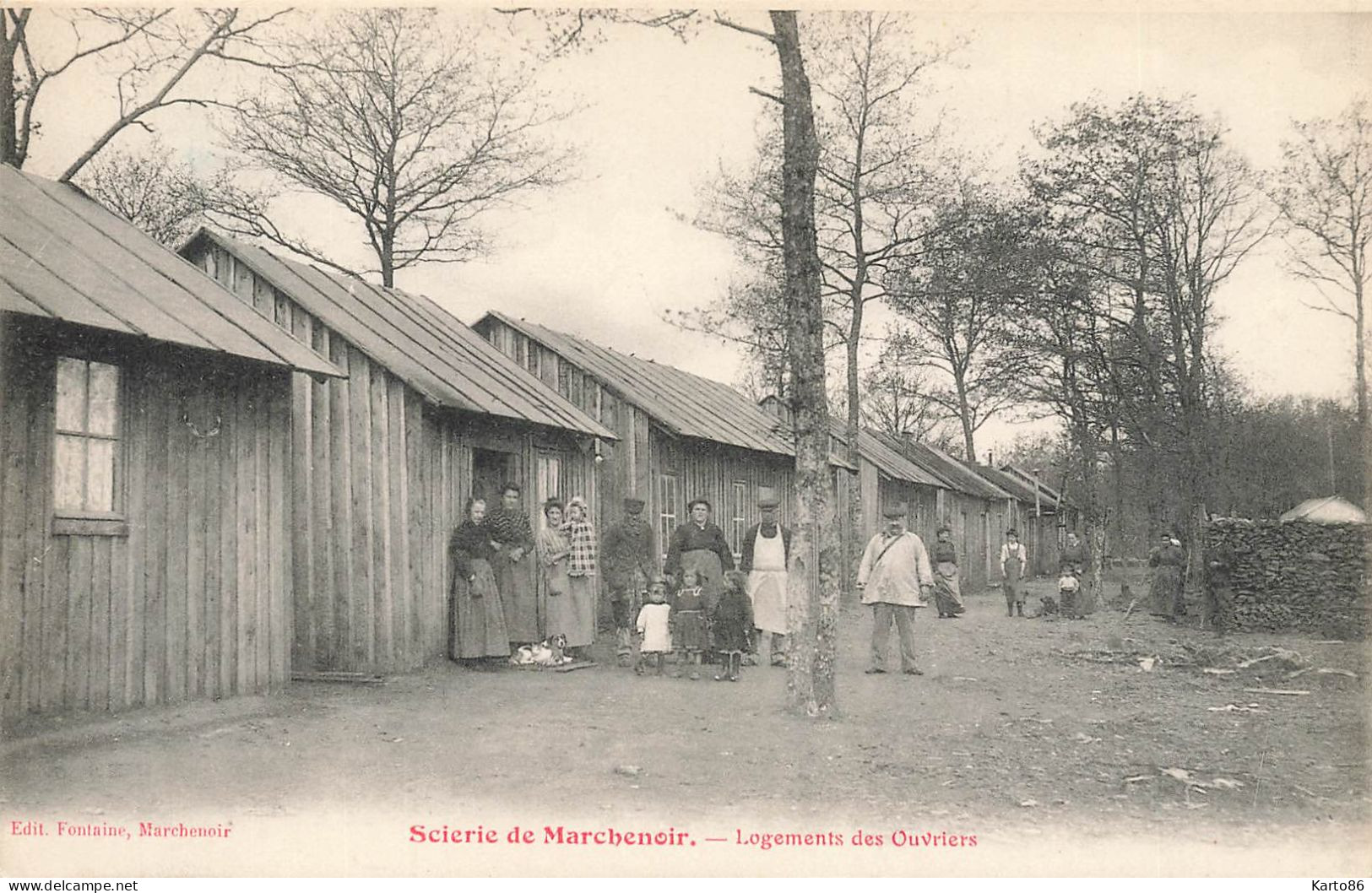 Marchenoir * La Scierie * Logement Des Ouvriers * Métier Bois * Au Dos CACHET Parquets J. BORDEREL Paris 18ème - Marchenoir