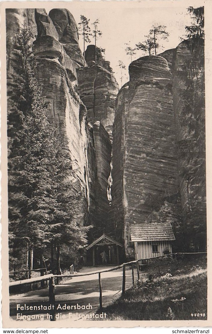 AK Adersbacher Weckelsdorfer Eingang Felsen Felsenstadt Skaly A Adersbach Adrspach Weckelsdorf Wekelsdorf Teplice - Sudeten