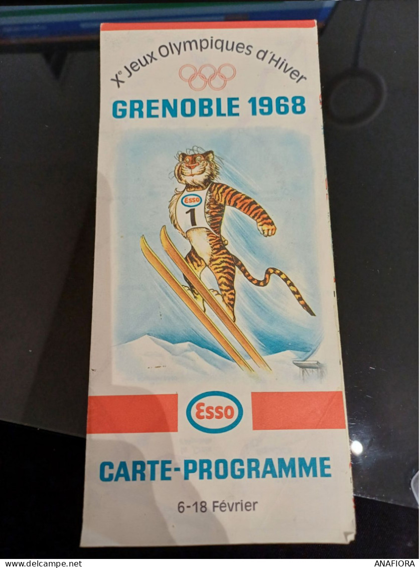 CARTE PROGRAMME JEUX OLYMPIQUES GRENOBLE 1968 - Wegenkaarten