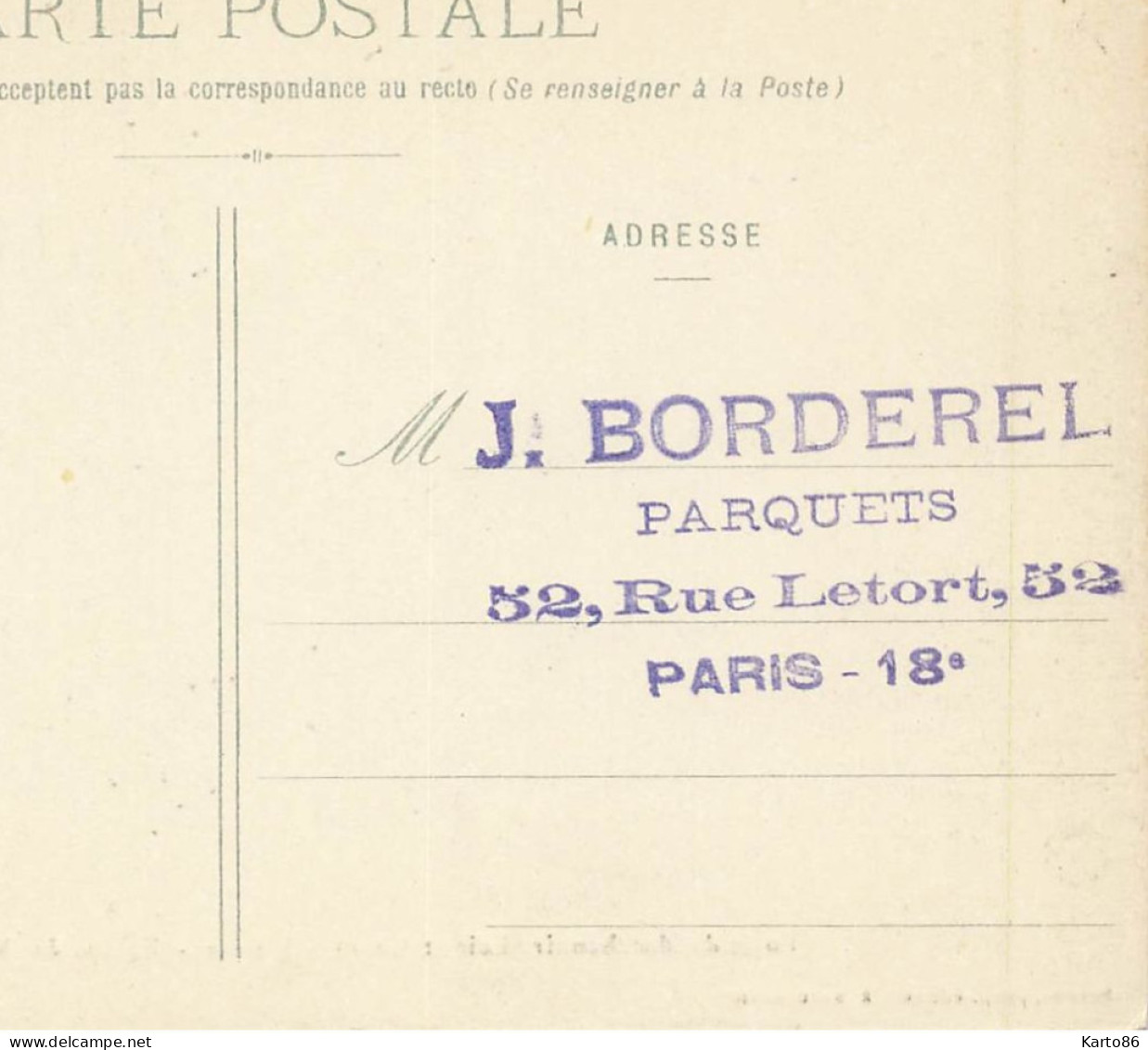 Marchenoir * La Scierie * équipe Chargeurs Charretier * Métier Bois * Au Dos CACHET Parquets J. BORDEREL Paris 18ème - Marchenoir