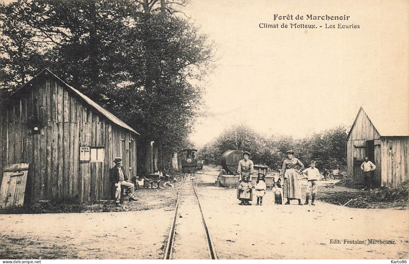 Marchenoir * La Scierie *climat De Motteux , écuries * Métier Bois * Au Dos CACHET Parquets J. BORDEREL Paris 18ème - Marchenoir