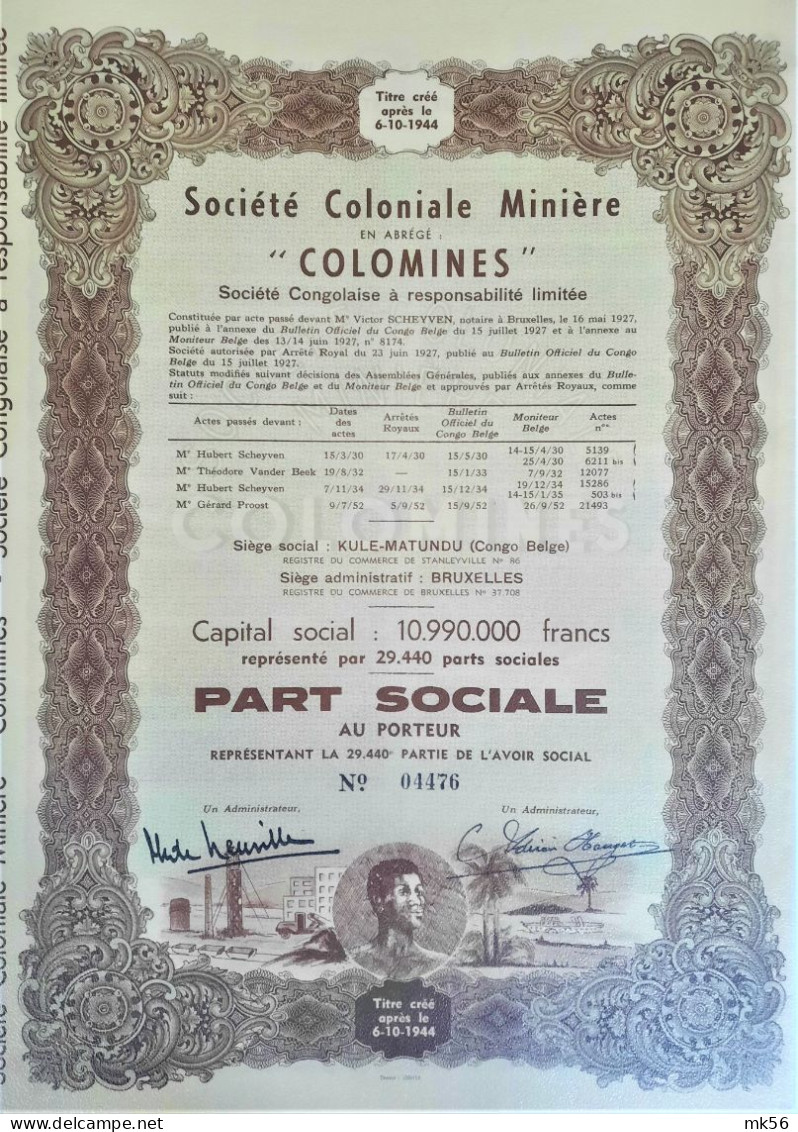 Société Coloniale Minière 'Colomines' - Kule Matundu - 1927 - Afrique