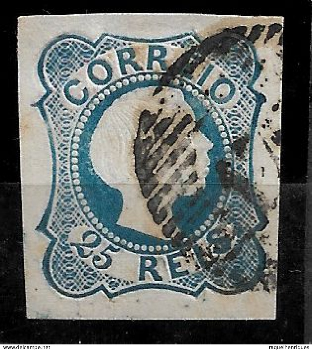 PORTUGAL 1855-56 D. PEDRO V 25R CABELOS LISOS (NP#94-P16-L6) - Gebruikt