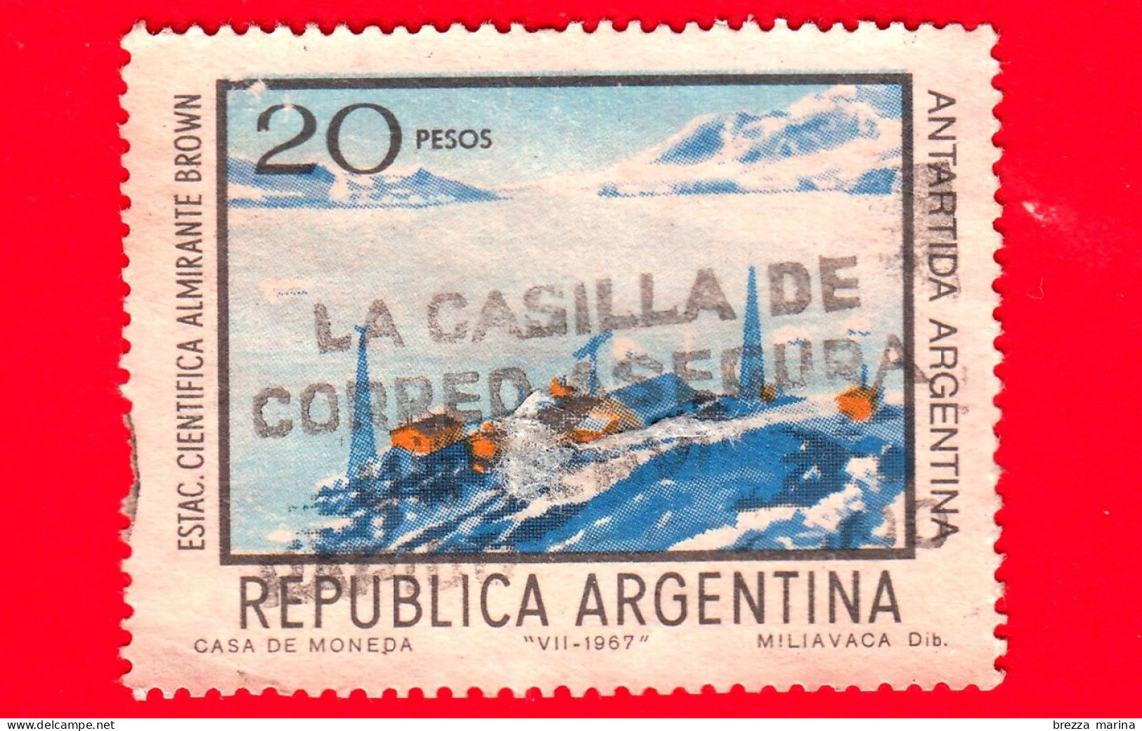 ARGENTINA - Usato - 1968 (1967) - Argentina Nell'Antartide - Stazione Scientifica 'Almirante Brown' - 20 - Used Stamps