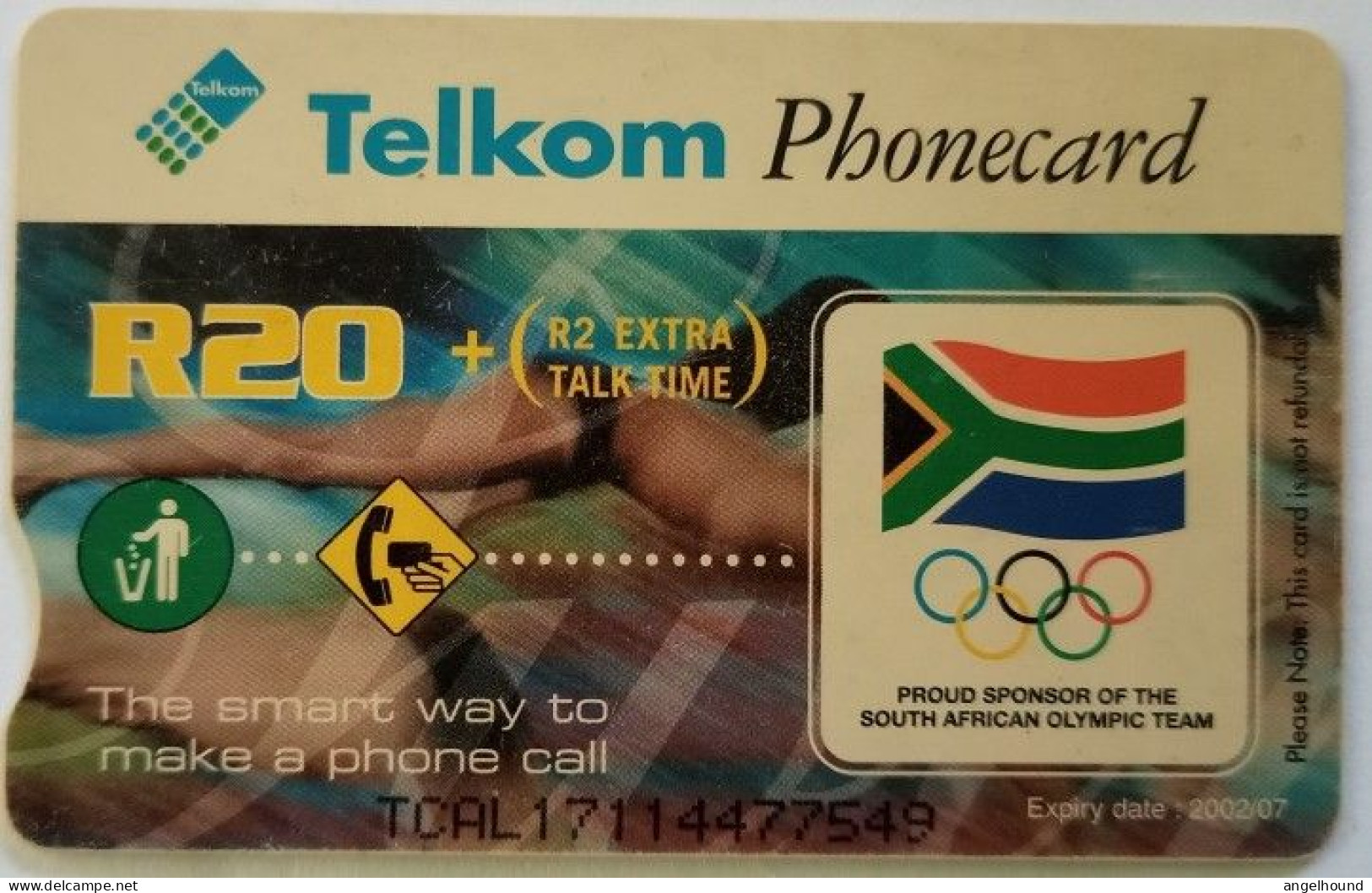 South Africa R20 Chip Card - Three Swimmer - Starting - Südafrika