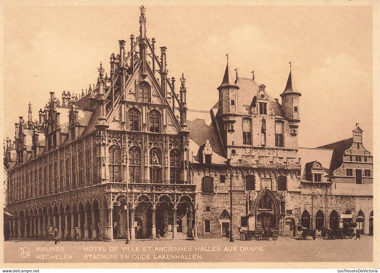 BELGIQUE - Malines - Hôtel De Ville Et Anciennes Halles Aux Draps - Carte Postale Ancienne - Malines