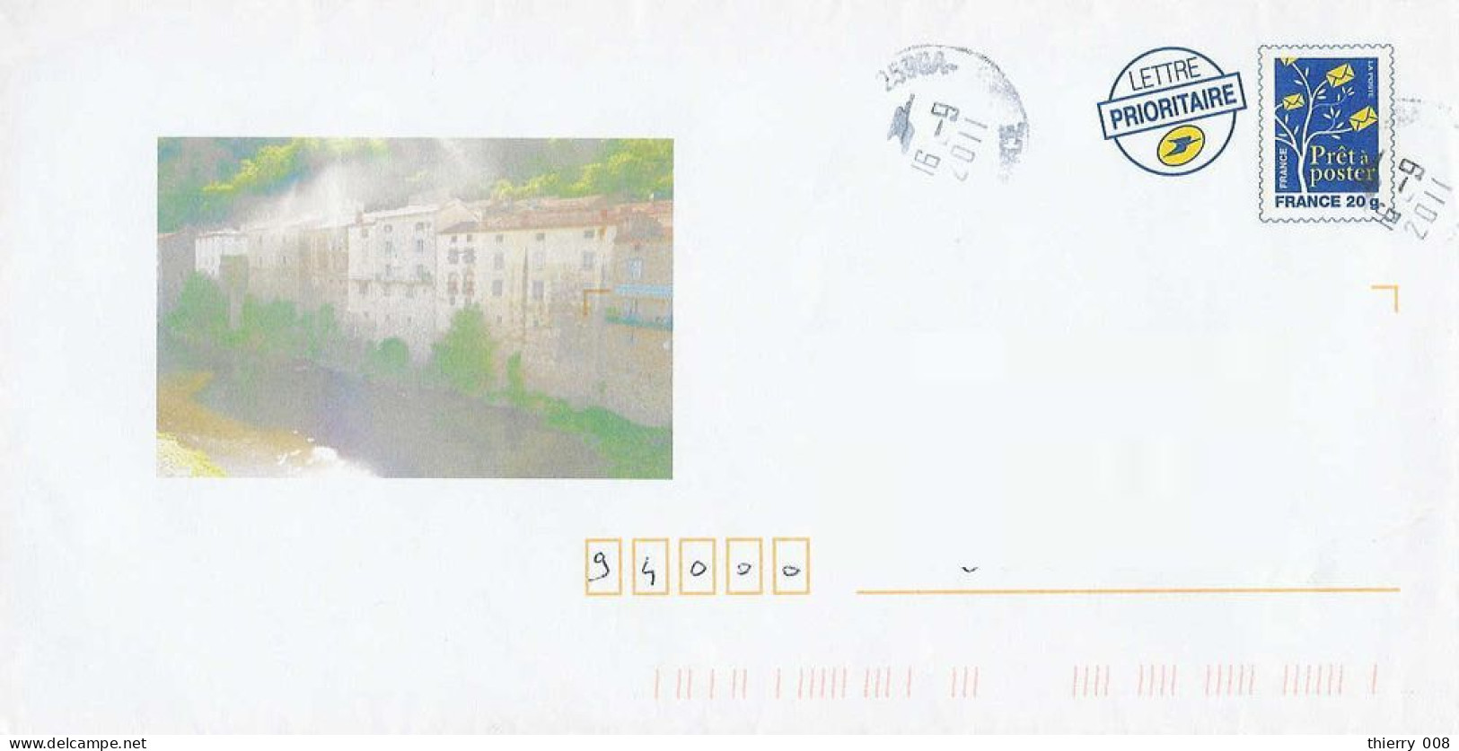 094 - PAP  Arbre Timbré -  Maison Devant Colline - Prêts-à-poster:Overprinting/Blue Logo