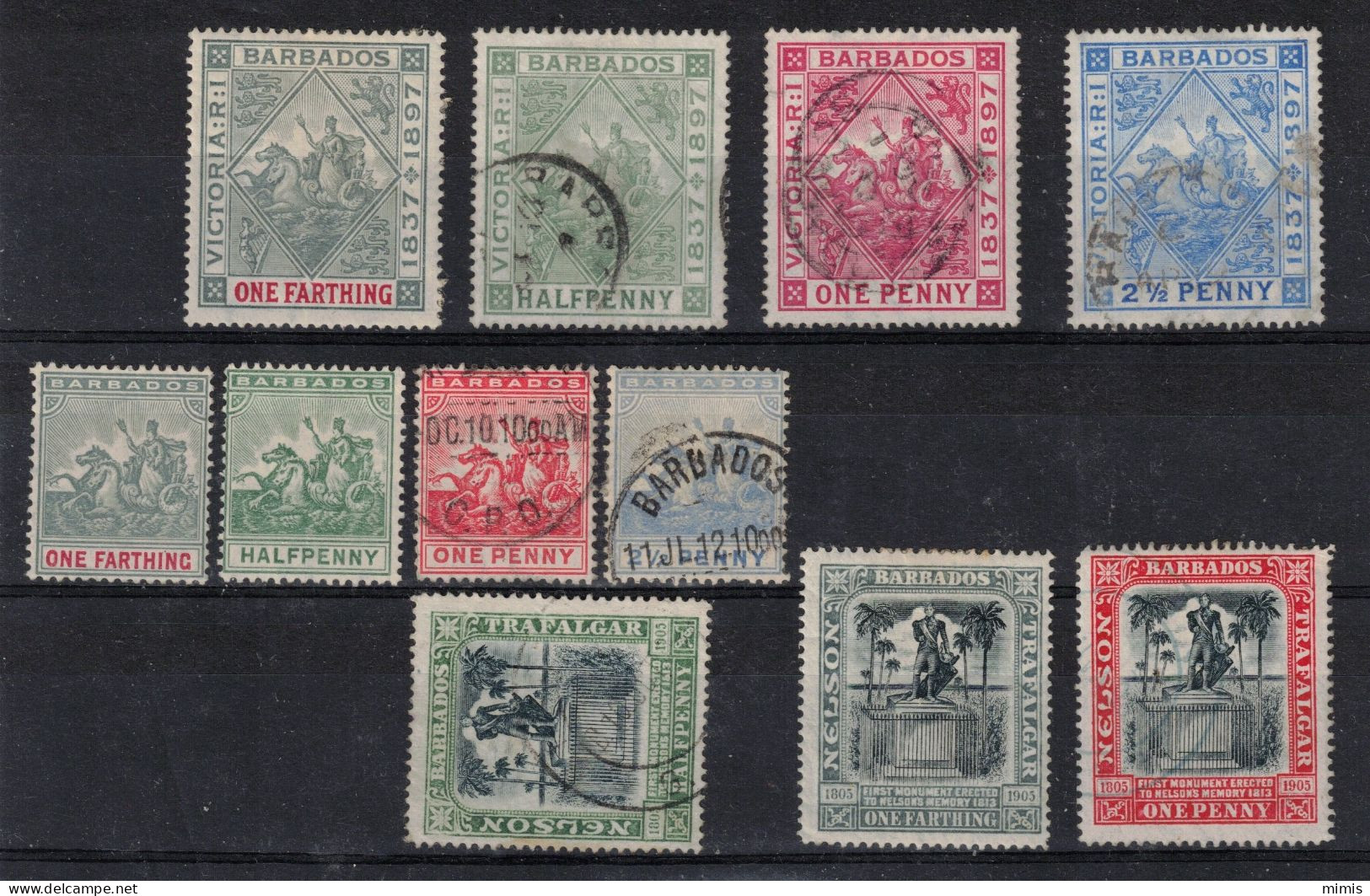 BARBADES            Entre 1892 Et 1905   Différents Timbres Oblitérés - Barbados (...-1966)